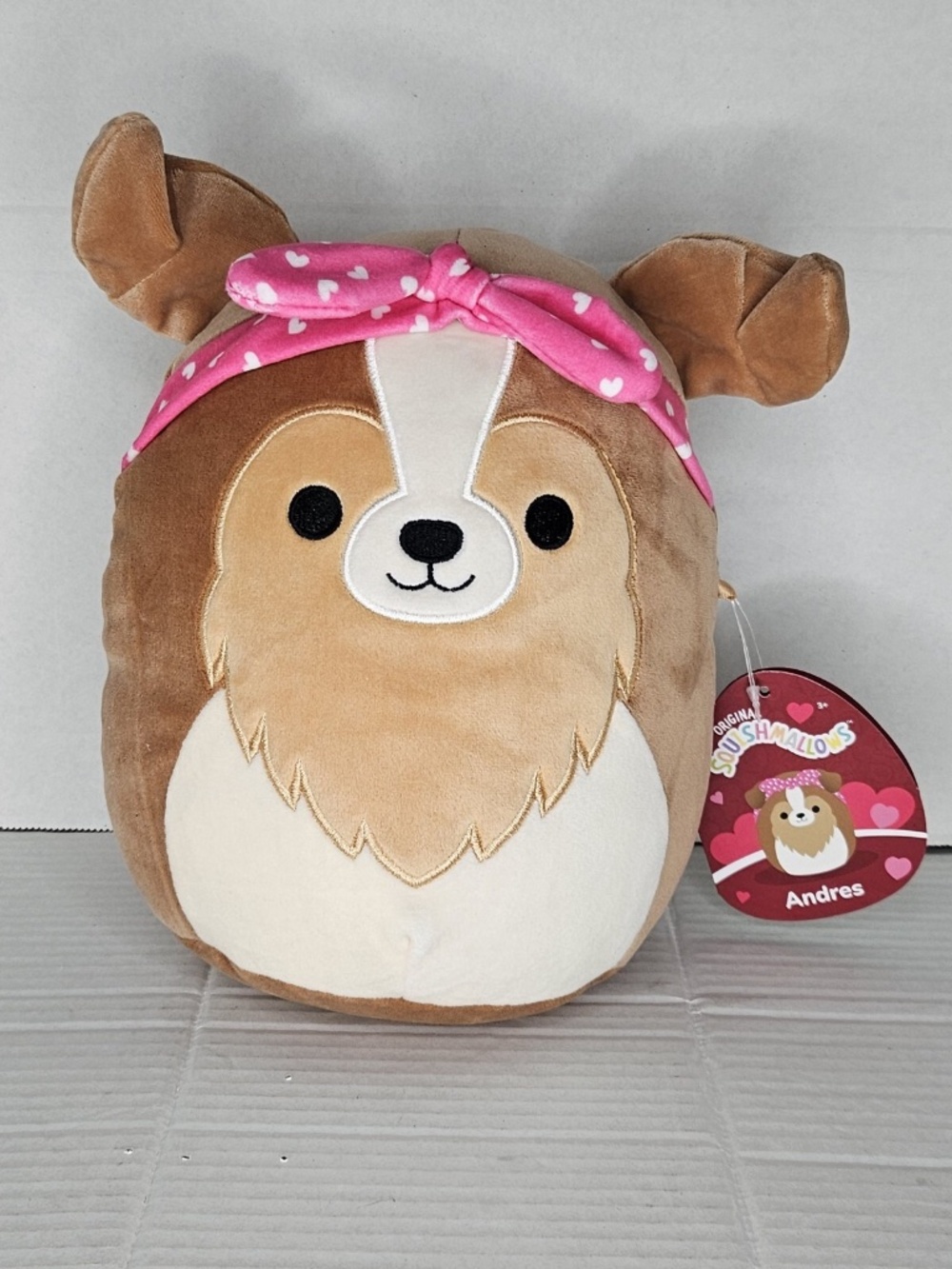 New Squishmallows Andres 8" Valentines Day Brown Dog Plush Stuffed Toy